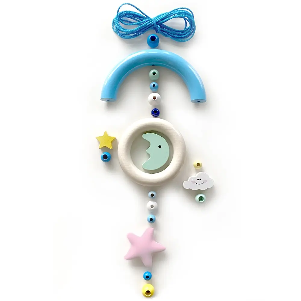 Bastelset Baby Mobile, Mond und Sterne "blau"