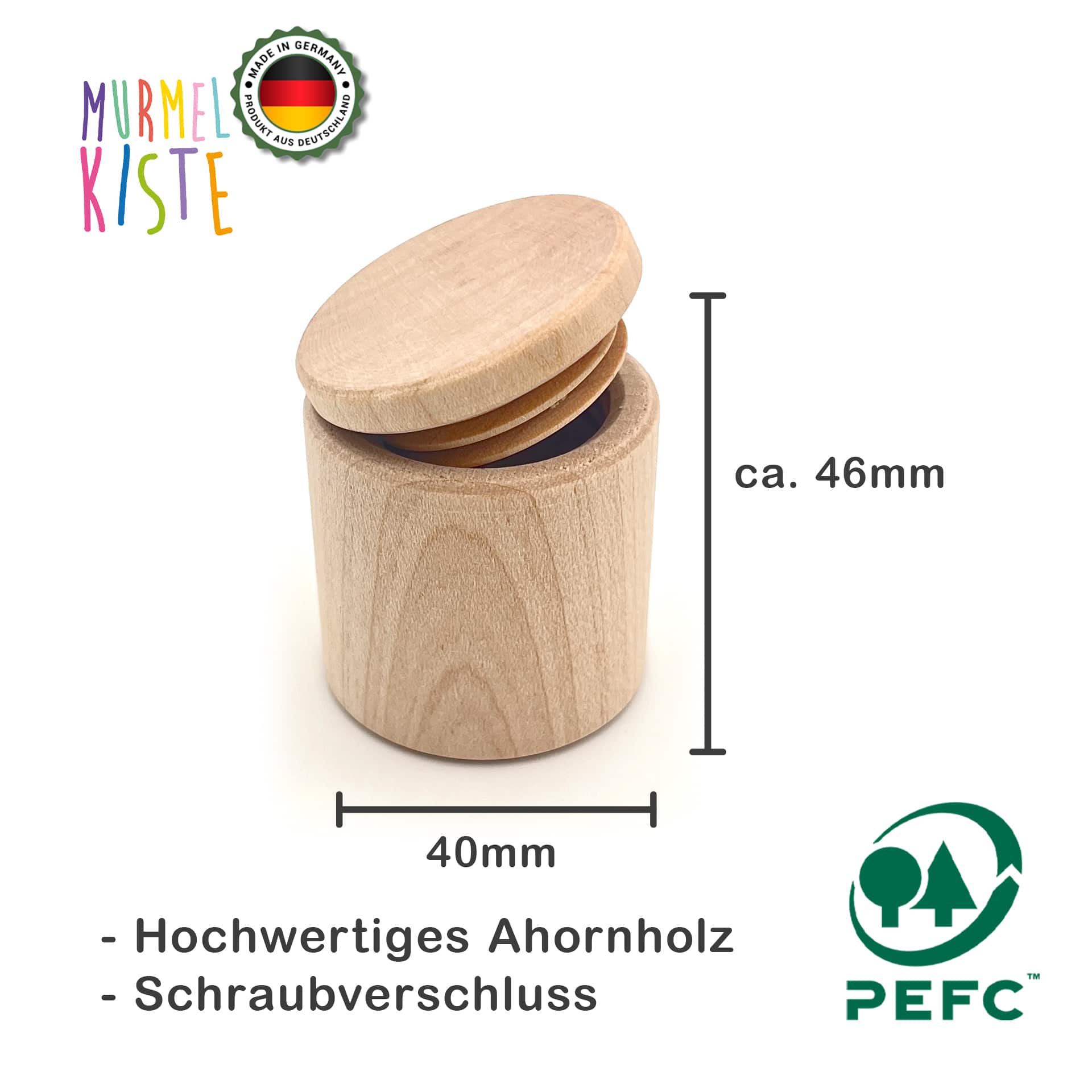 Milchzahndose / Holzdose • rund • ∅ 4cm • BLANKO