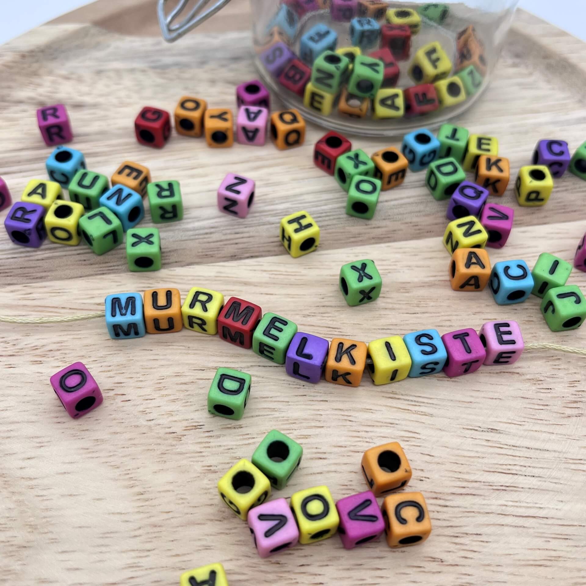 Letter cube mix plastic - 7mm - colorful - 25g