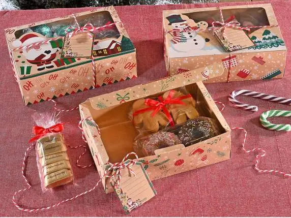 Papier Geschenkbox mit Sichtfenster Weihnachten