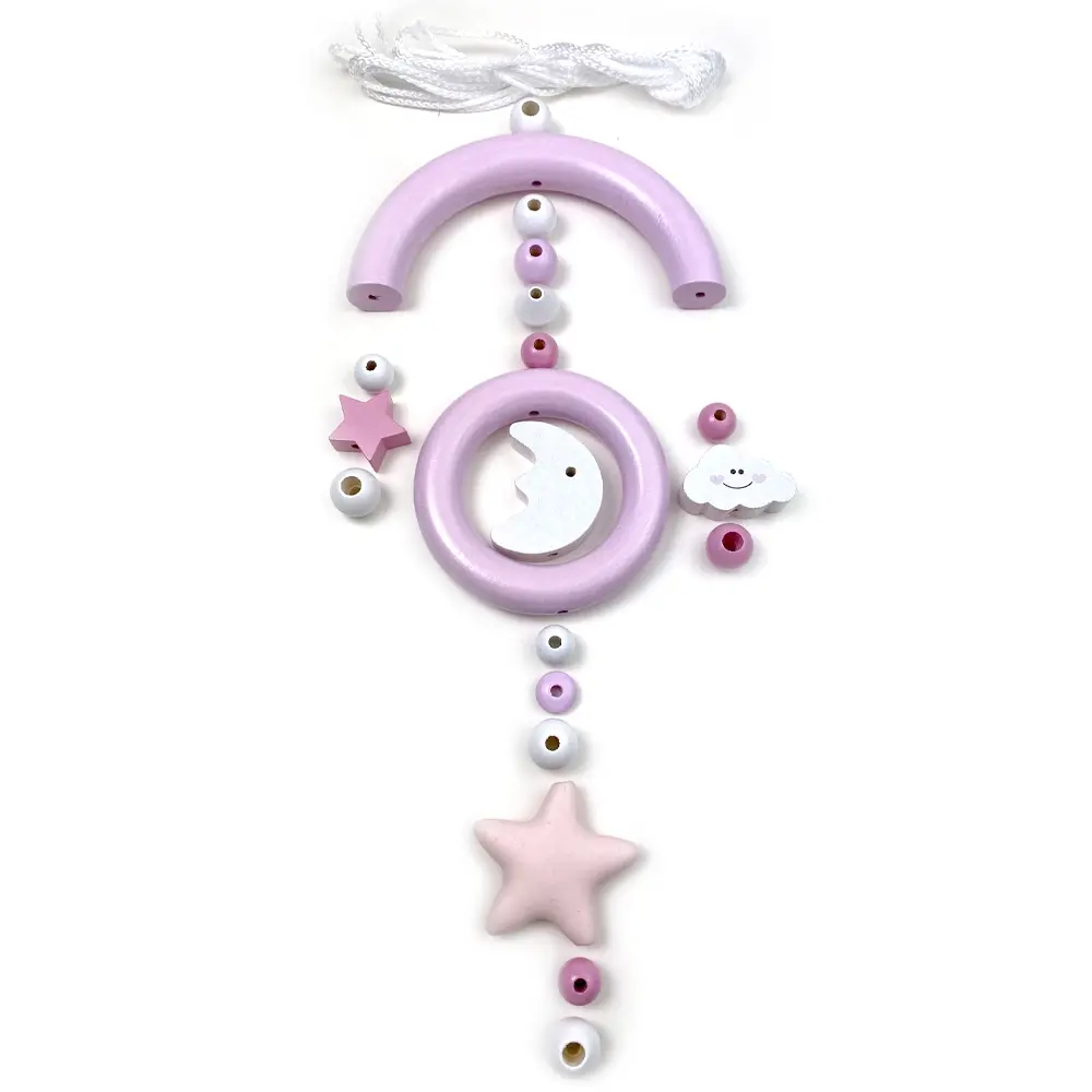 Bastelset Baby Mobile, Mond und Sterne "Rosa"