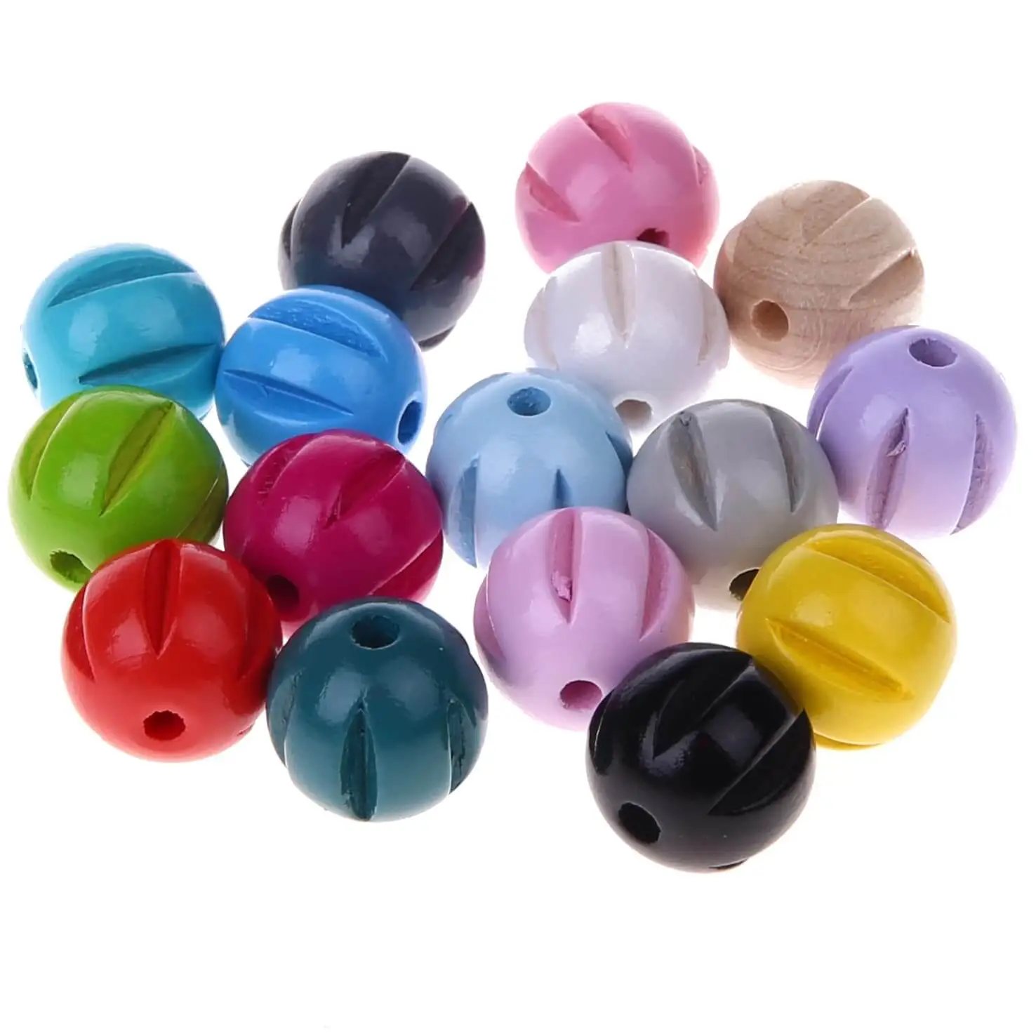 Longitudinal grooved beads 14mm - 10 pieces