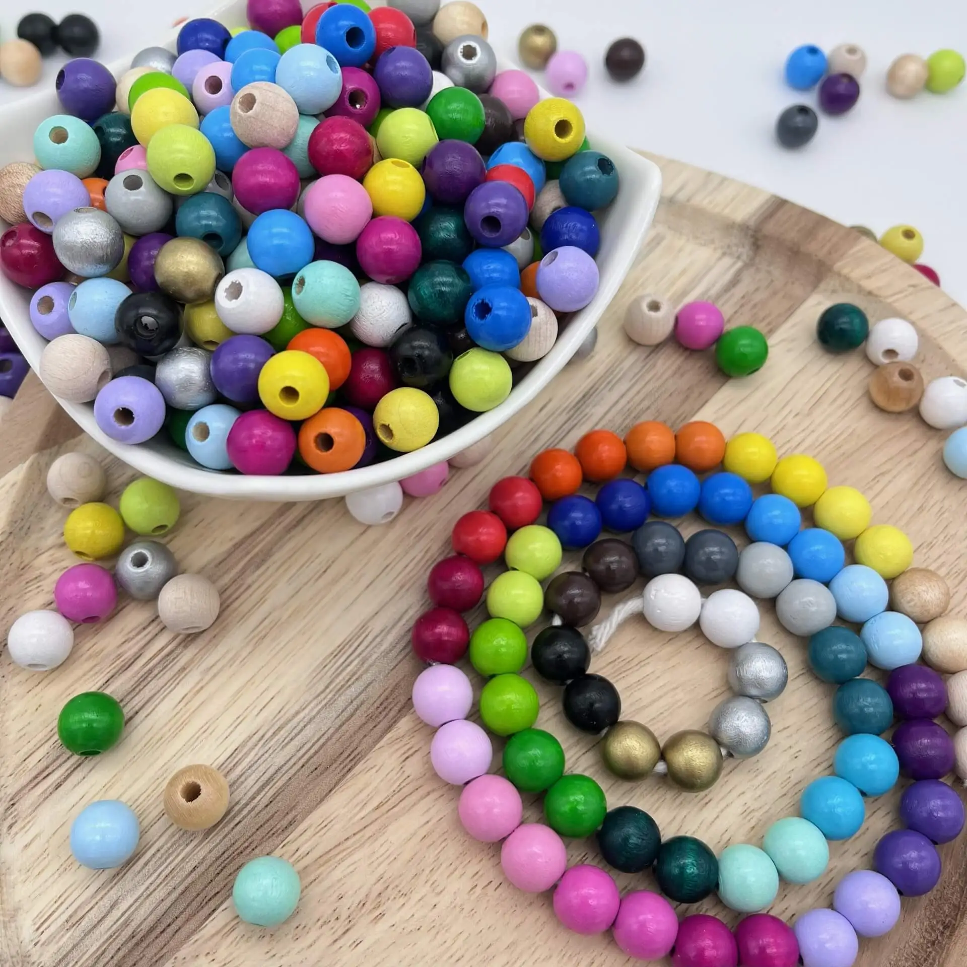 Wooden beads 10mm - 50 pieces