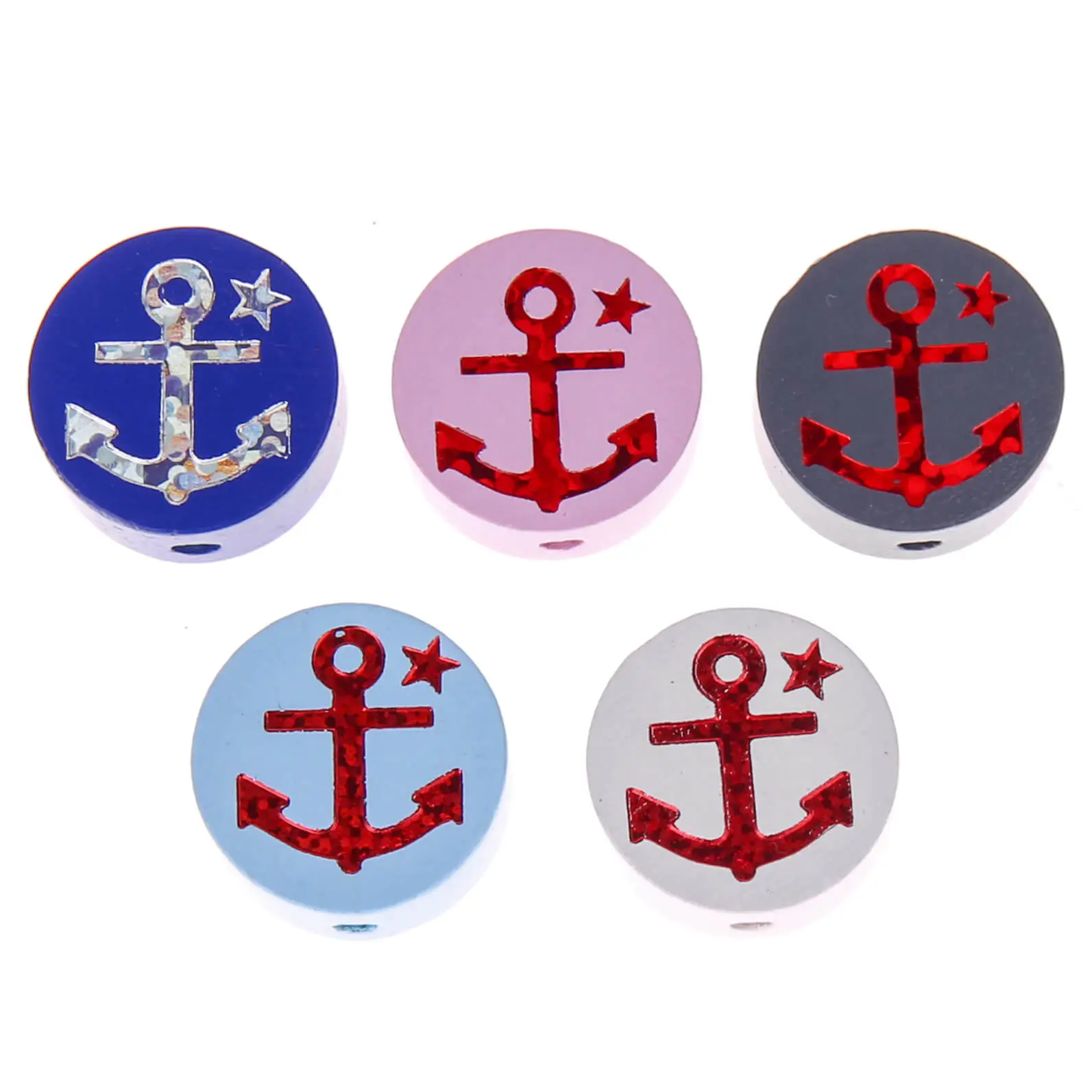 Motif bead Disc glitter anchor