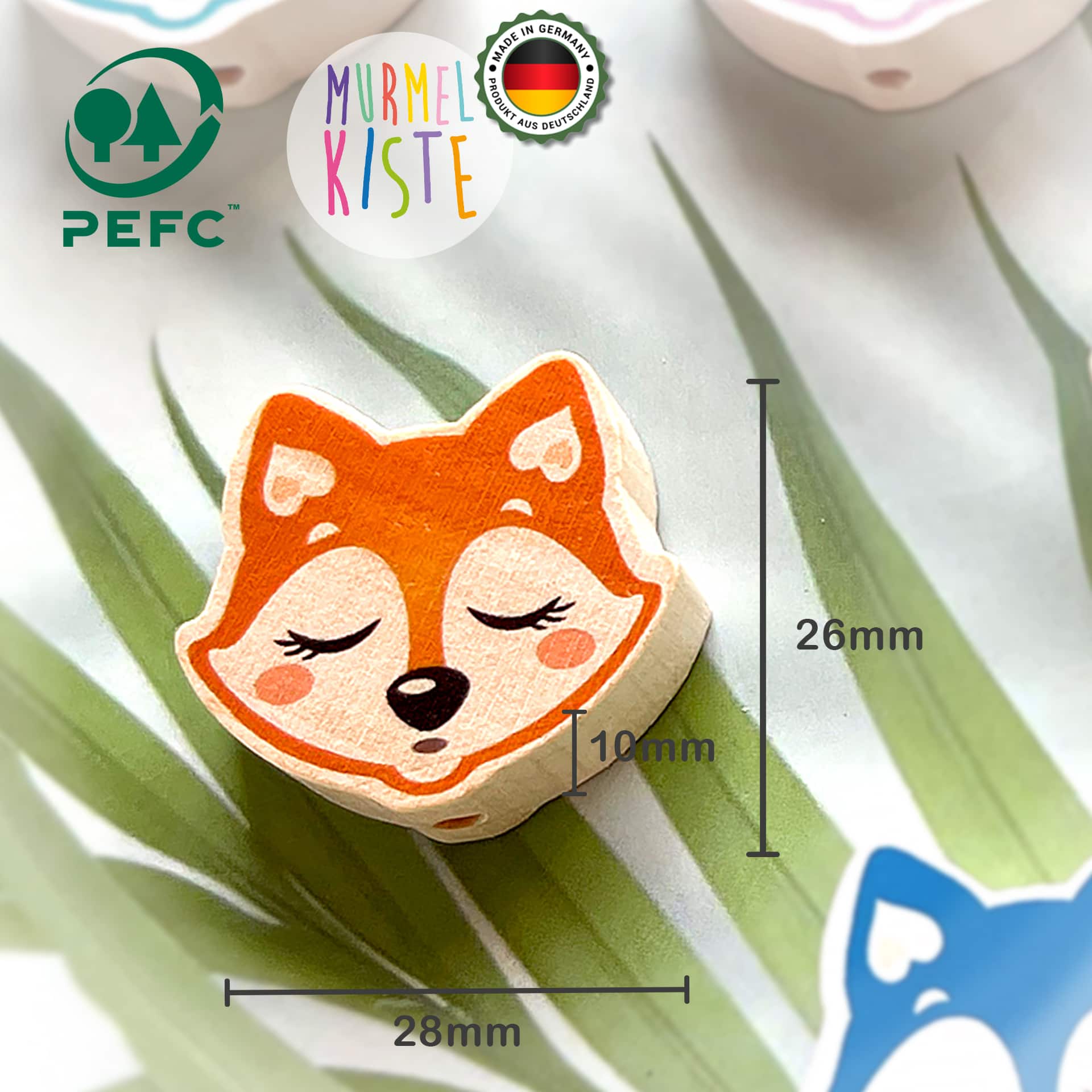 Sleeping fox motif bead