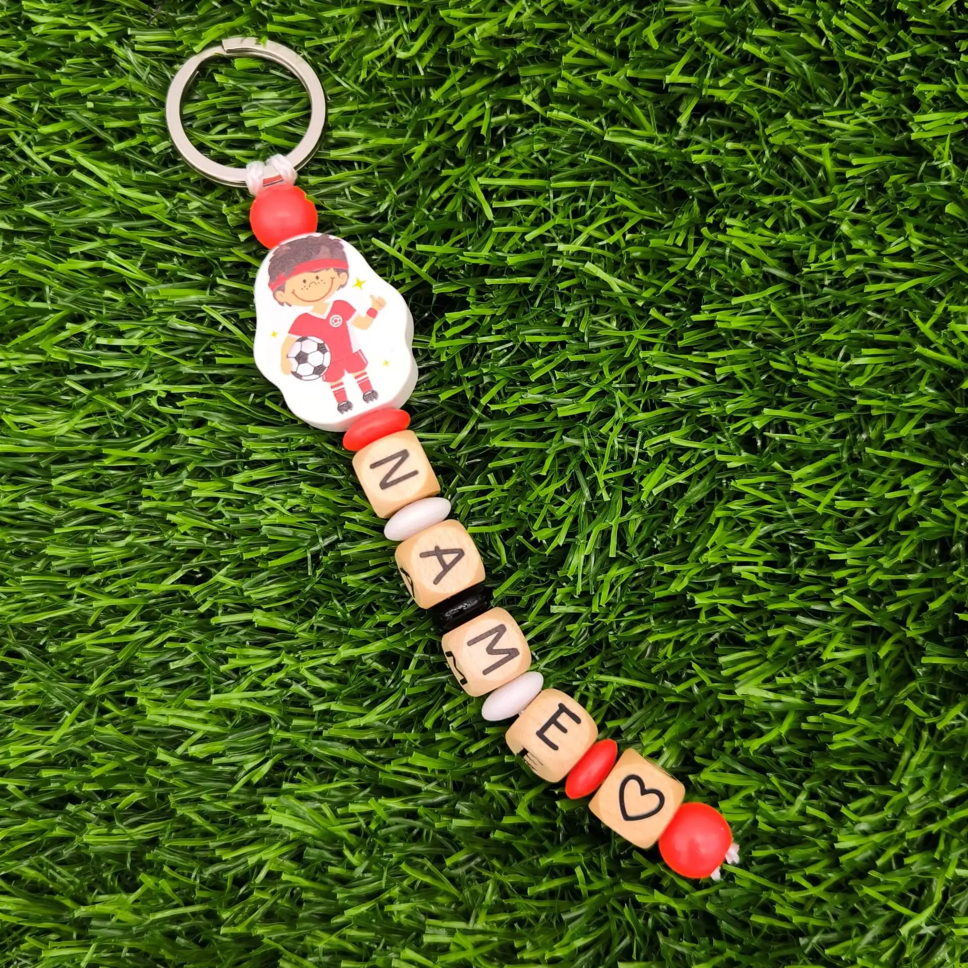 Keyring footballer craft kit - red