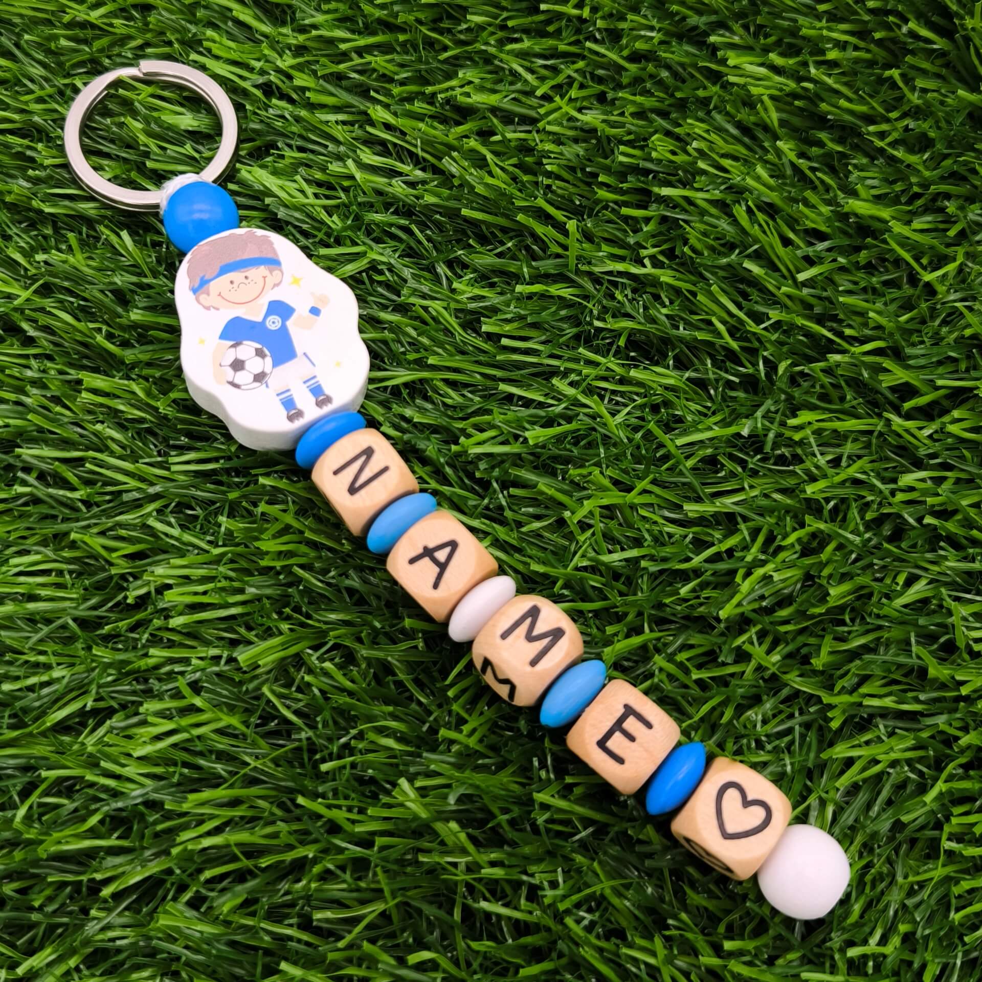 Keyring footballer craft kit - blue