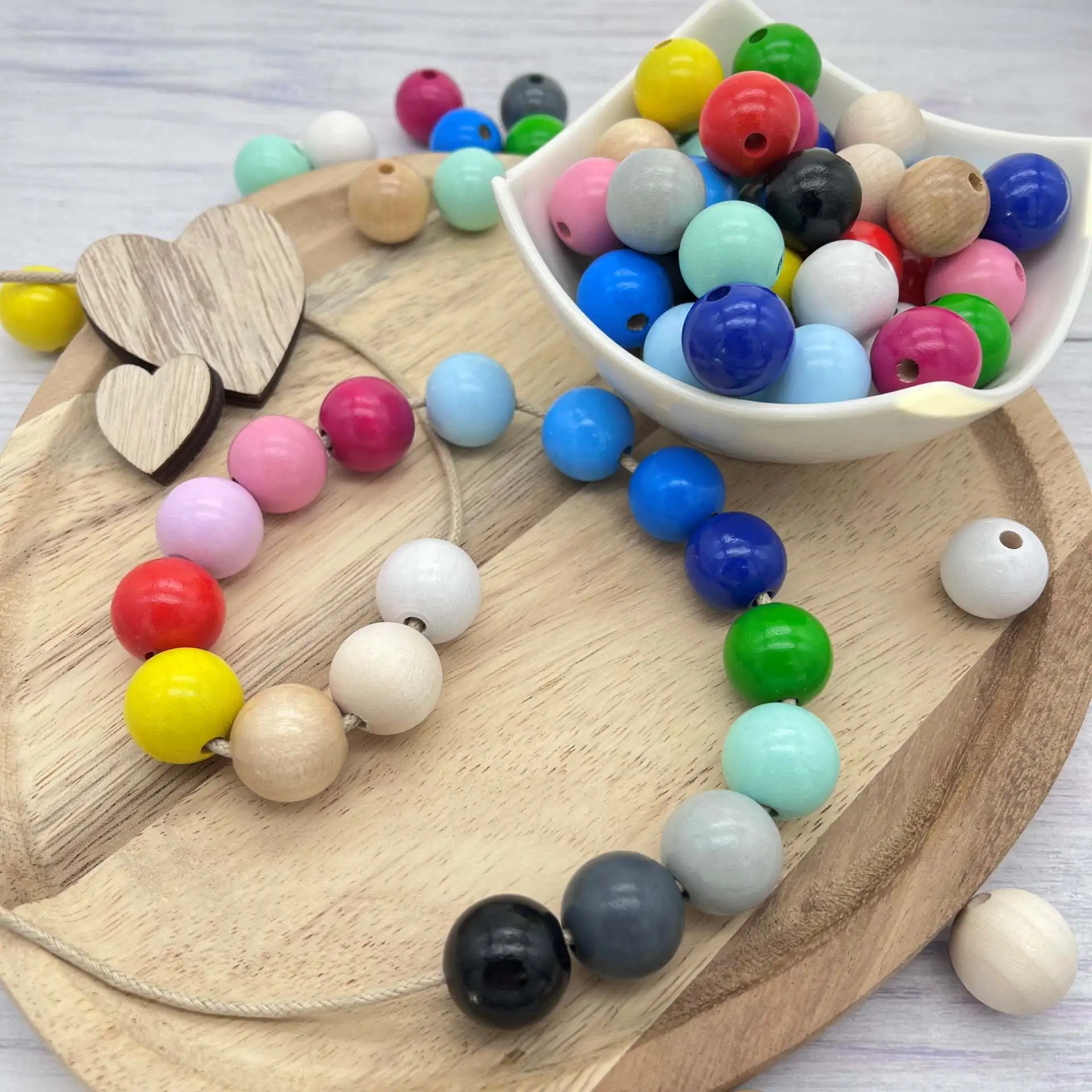 Wooden beads 18mm - 10 pieces