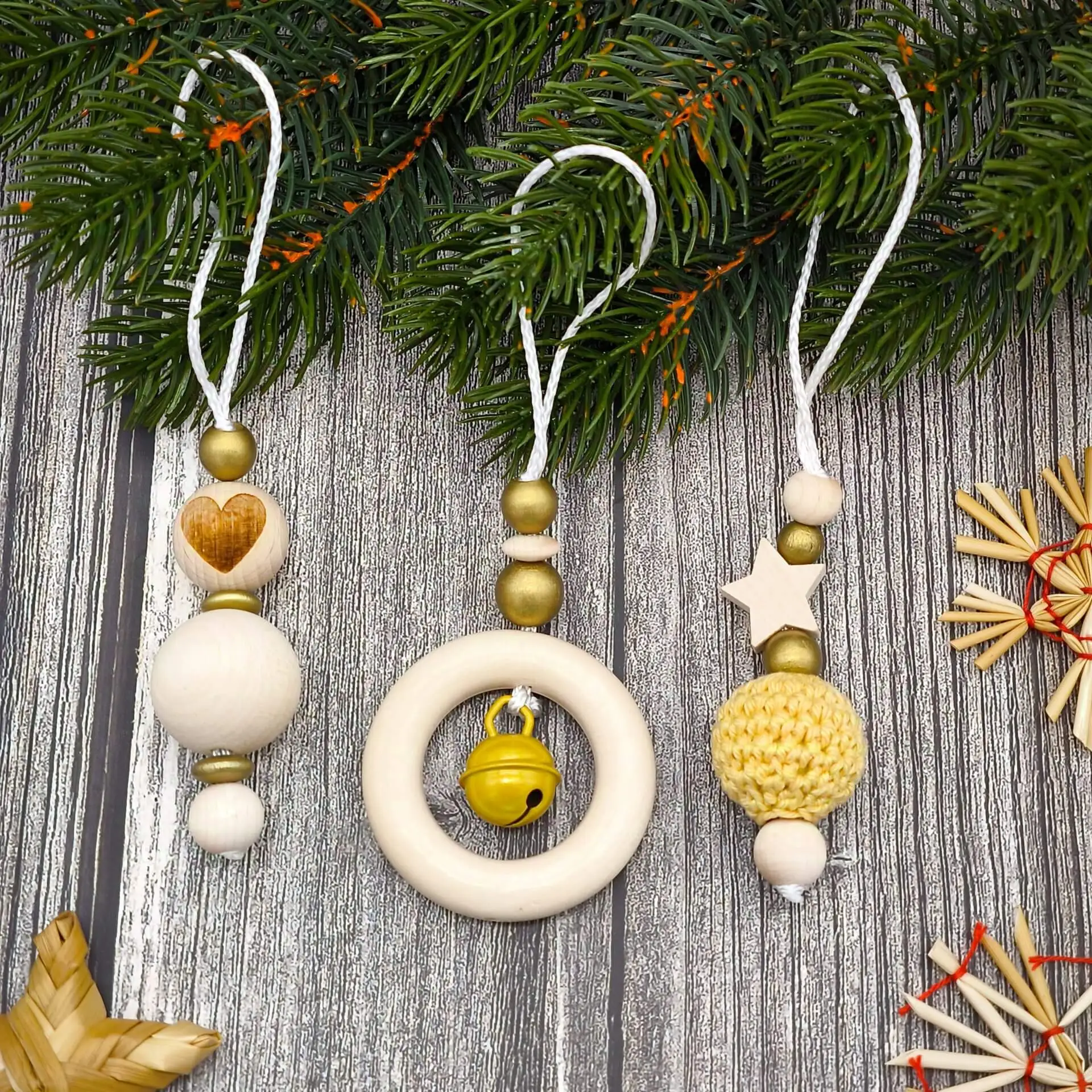 Christmas tag set of 3 - gold