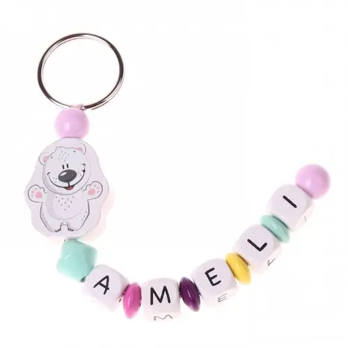 Craft kit polar bear key ring (pink)