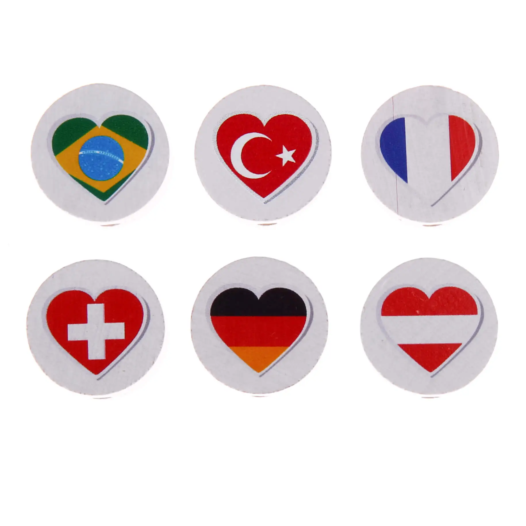 Motif bead disc flag heart