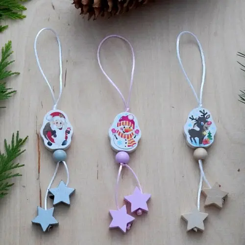 Craft set Christmas pendant with 2 stars set of 3