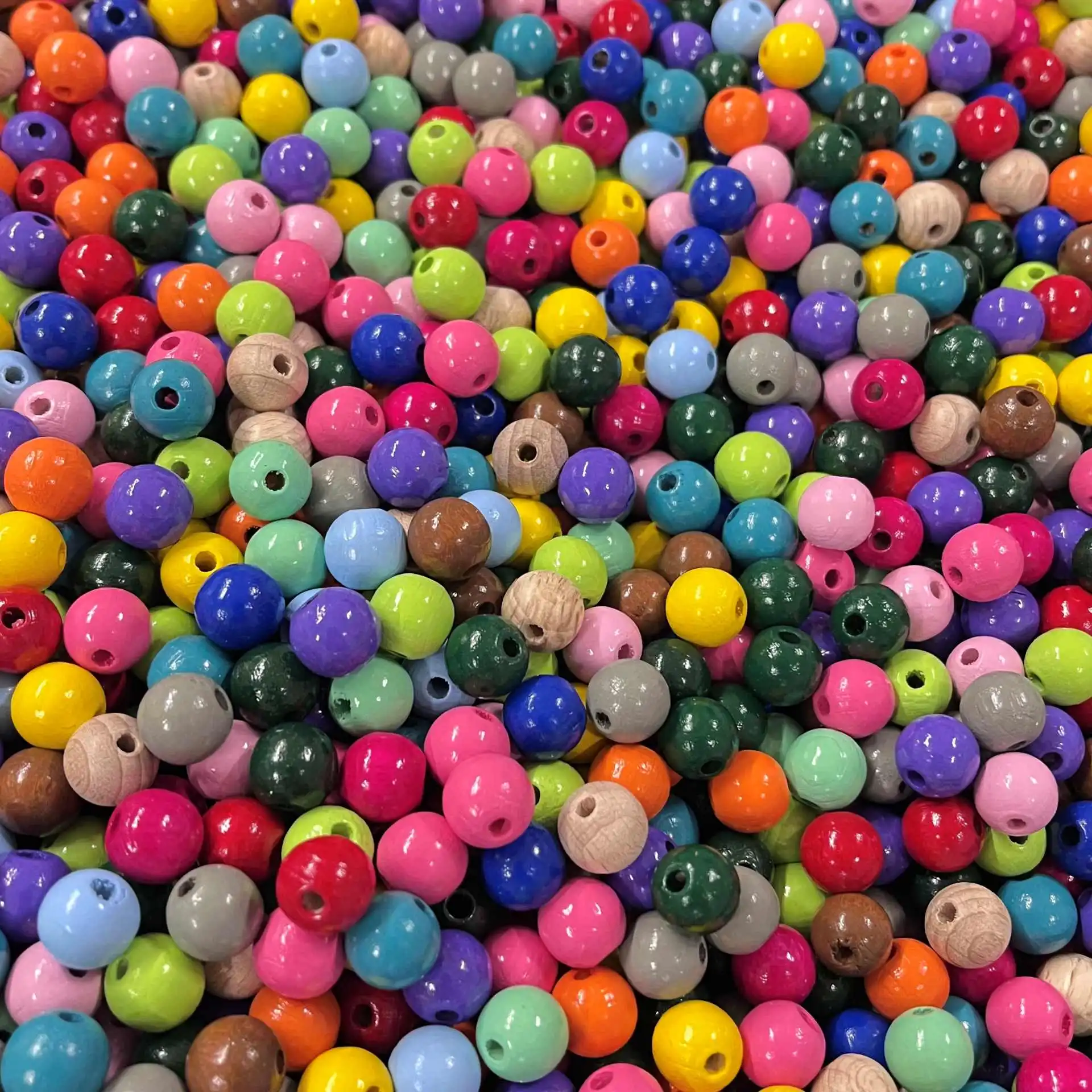 10 mm wooden bead mix 100g - SALE/ANGEBOT