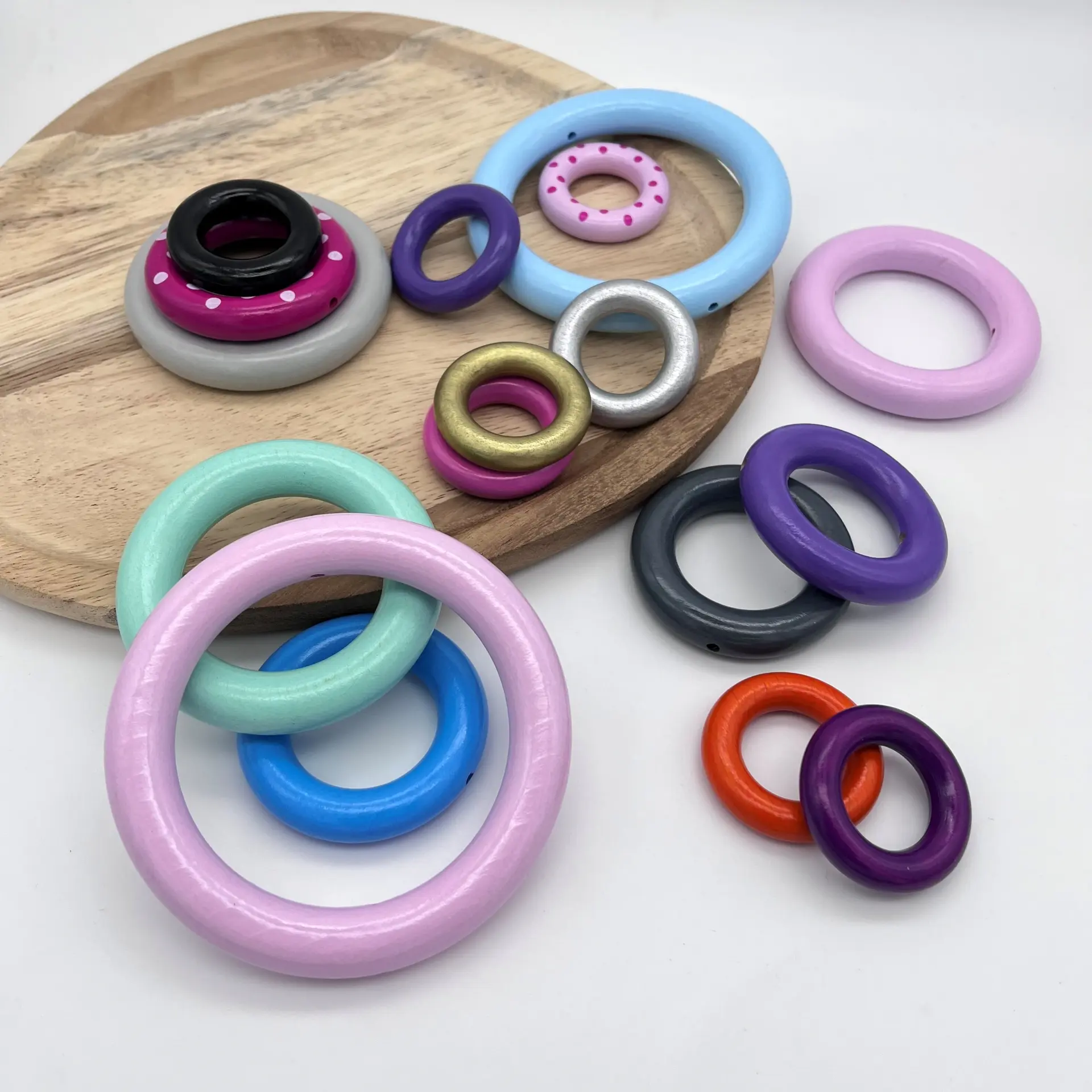 Wooden rings for crafting Mix