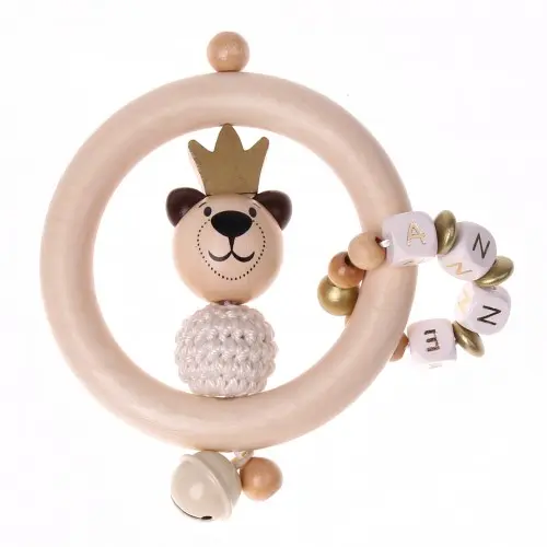 Handicraft set grasping toy bear with gold crown