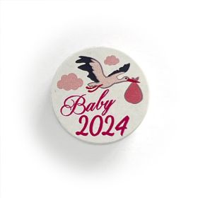 Motivperle Scheibe Baby 2024 'babyrosa' 48 auf Lager