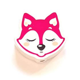 Sleeping fox motif bead 'pink' 59 in stock 