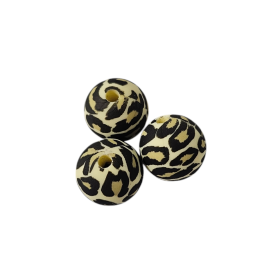 Silicone bead 12mm pattern 'leopard' 92 in stock 