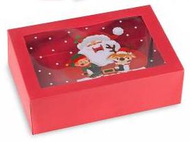 Rote Papier-Geschenkbox mit Sichtfenster Weihnachten 'Santa Claus' 0 in stock 