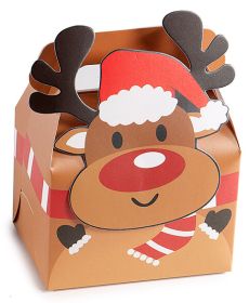 kleine Papier Geschenkbox Weihnachten 'Rentier' 8 in stock 