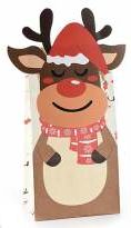 Colorful Christmas gift bags 'Reindeer' 6 in stock 