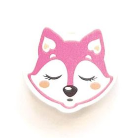 Sleeping fox motif bead 'baby pink' 54 in stock 