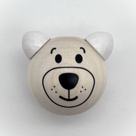 3D bear II motif bead 'natur - weiß' 516 in stock 