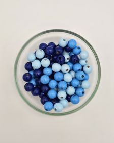 Holzperlen-Mix 10mm • 50 Stück 'Blau-Mix' 13 auf Lager