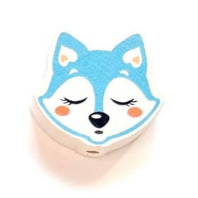 Sleeping fox motif bead 'baby blue' 61 in stock 