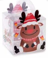 transparente PVC-Geschenkbox Weihnachten 'Reindeer' 7 in stock 