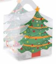 transparente PVC-Geschenkbox Weihnachten 'Christmas tree' 6 in stock 