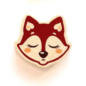 Sleeping fox motif bead 'brown - raw' 27 in stock 