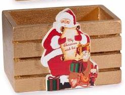 Holzkörbchen Weihnachten 'Weihnachtsmann - gold' 32 in stock 